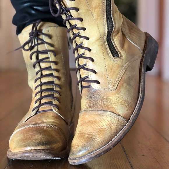 ❤️BED | STU LEATHER 2 ZIPPER LACE UP BOOTS - Picture 2 of 16